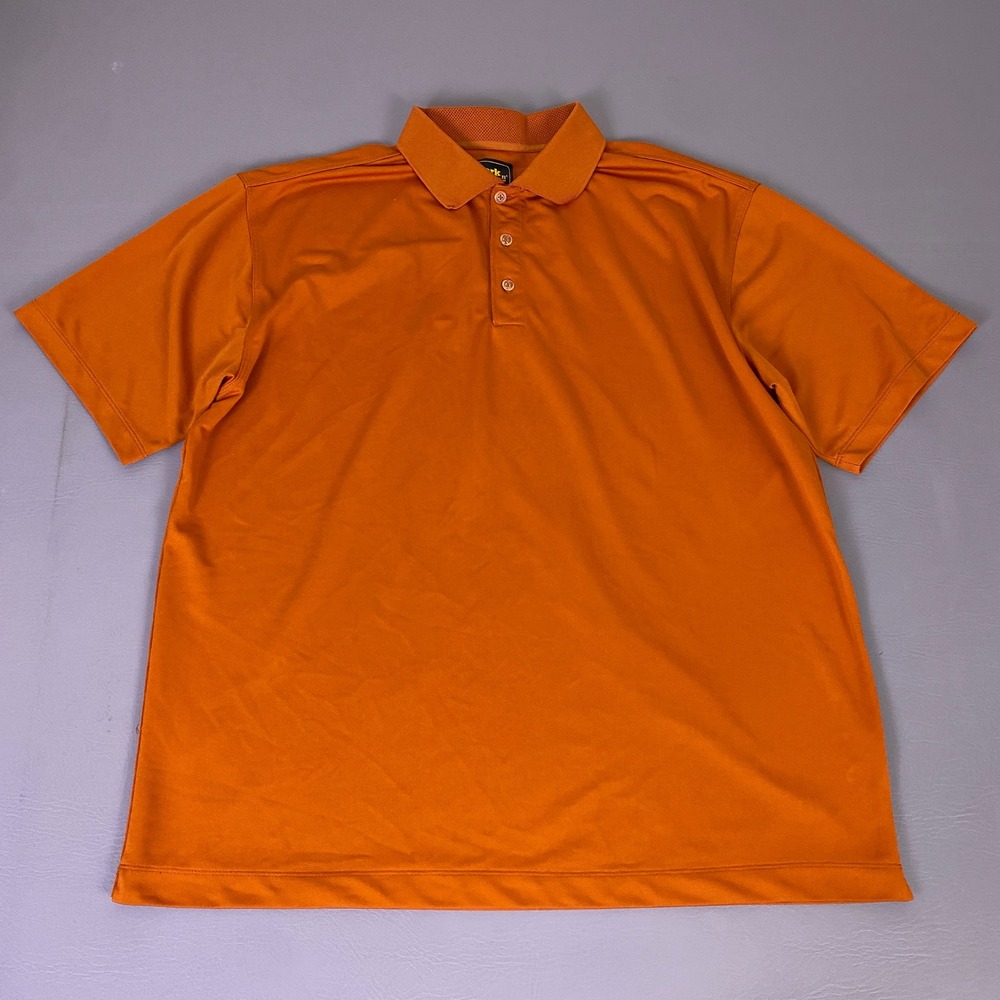 Work n Sport Polo Shirt Men's XL Orange‎ Short Sleeve Polyester Performance